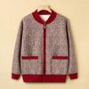 Autumn new elderly knitted sweater female mother cardigan old woman striped top grandma coat