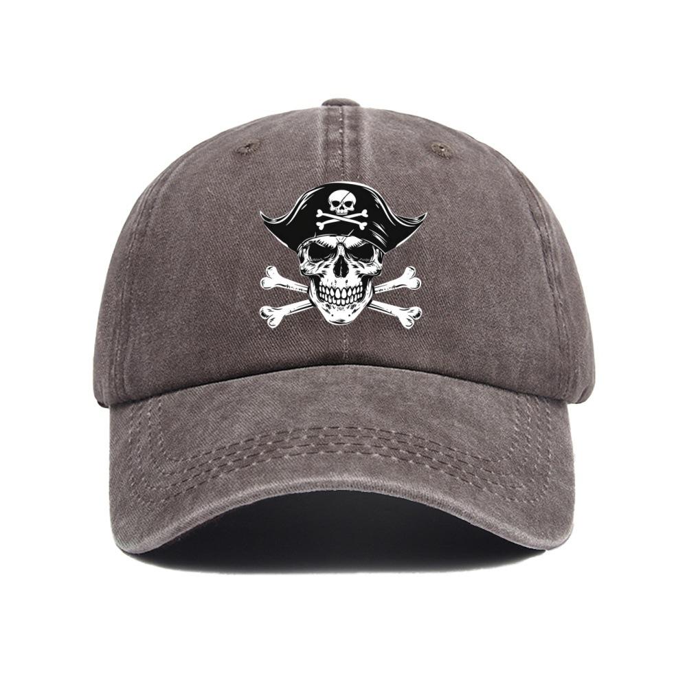Pirate Skull Cross Swords Baseball Cap Adjustable Outdoor Polyester Graphic Cap Unisex Casual Hat
