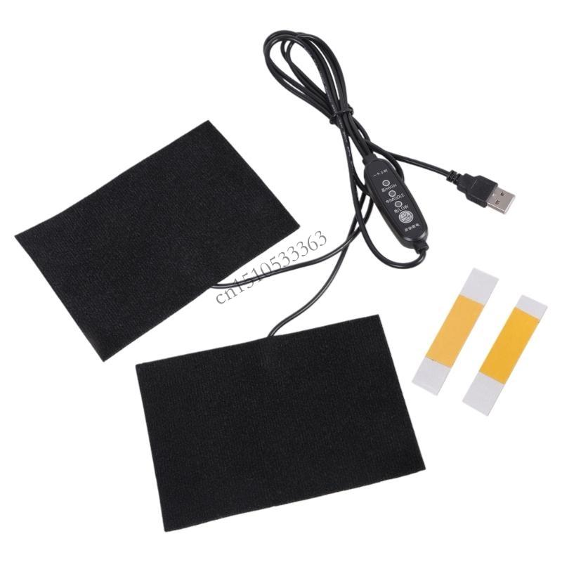 090E USB Heated Motorcycle Handlebar Covers with Three Adjustable Temperature Settings Rapid Heating Grips for Comfort