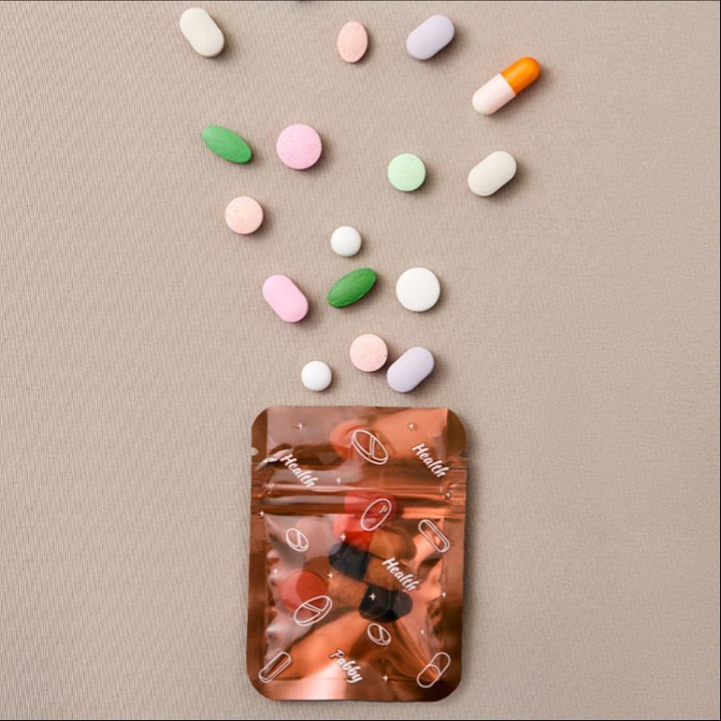 Travel Medicine Storage Solution with Reusable Light-proof Zipper Lock Pill Pouch Set