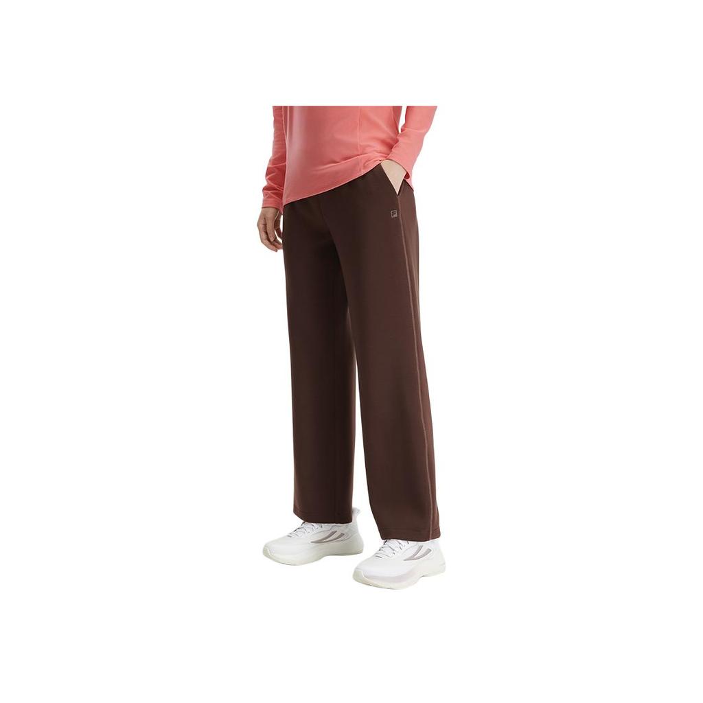 New FILA Knitted Sports Pants Women's Bitter Coffee Brown A11W441608F-BN