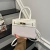 Vintage Large Capacity Commuting Crocodile Pattern Casual Handbag Shoulder Crossbody Small Square Bag