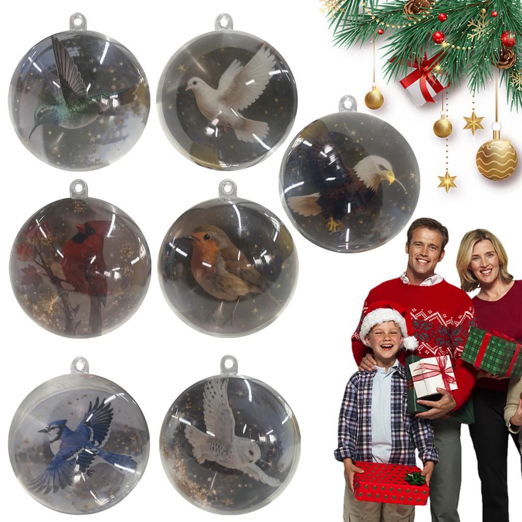 PVC Birds Crystal Glass Ball Christmas Tree Ornaments Bird Christmas Ball Xmas Holiday Home Decor New Year Christmas Decorations