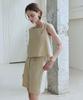 ZEROSTREET Lezero Stitch Cotton Shorts / Beige
