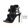 Comfortable Women Sandals Beginner Heels for Dance Soft Sole Super Cute Pointed Toe Shoes Stylish Ankle Strappy Flowers Decor