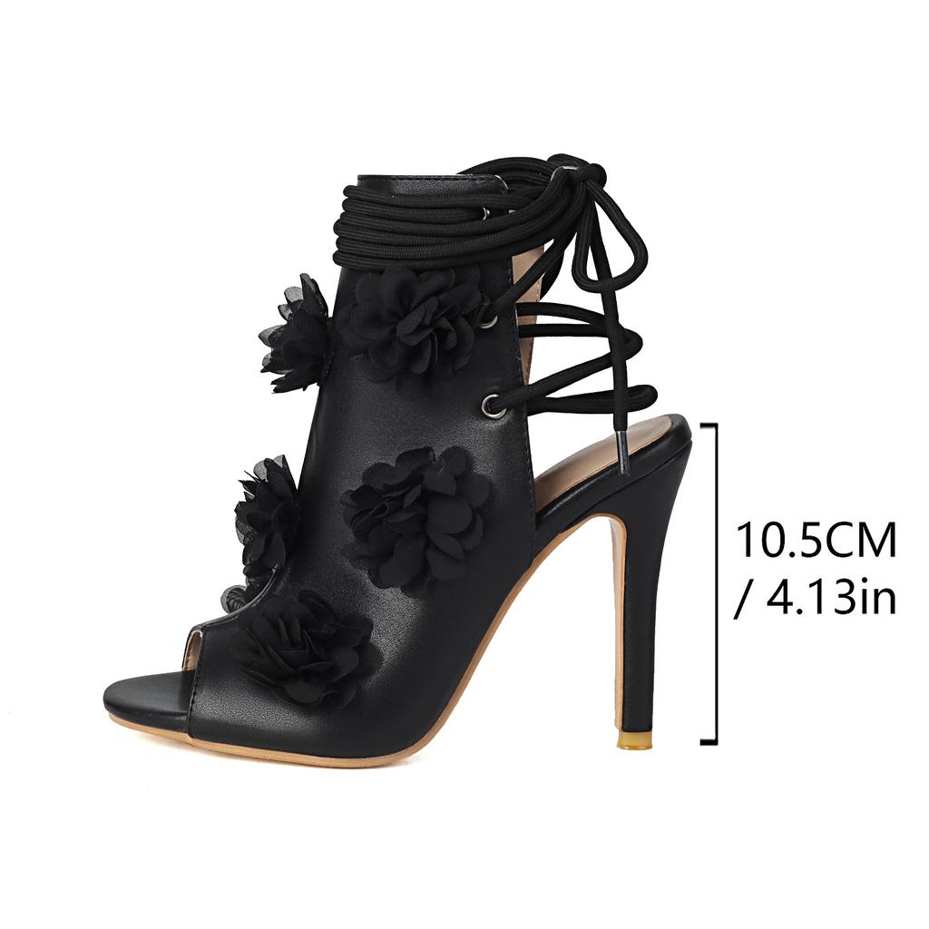 Comfortable Women Sandals Beginner Heels for Dance Soft Sole Super Cute Pointed Toe Shoes Stylish Ankle Strappy Flowers Decor