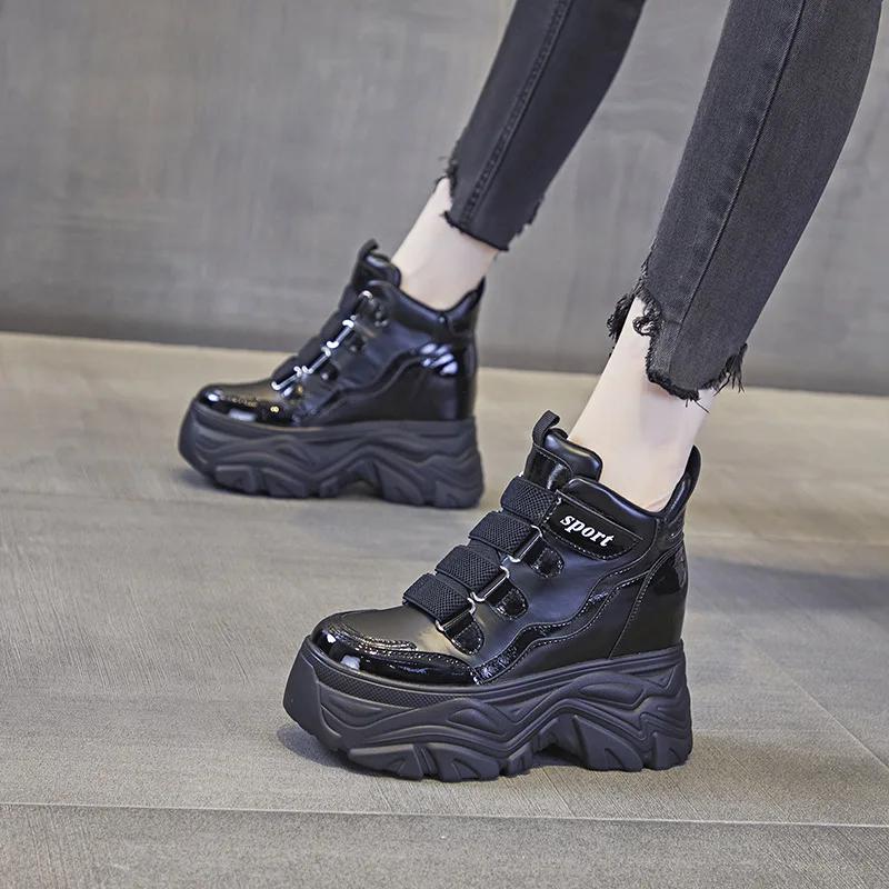 Sneakers Women's Boots Shoes for Women 8cm British Style Short Boots Autumn and Winter New Style Students Korean Cotton Shoes