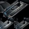 2pcs Glossy Carbon Fiber Car Central Button Frame Sticker For Macan 2014-