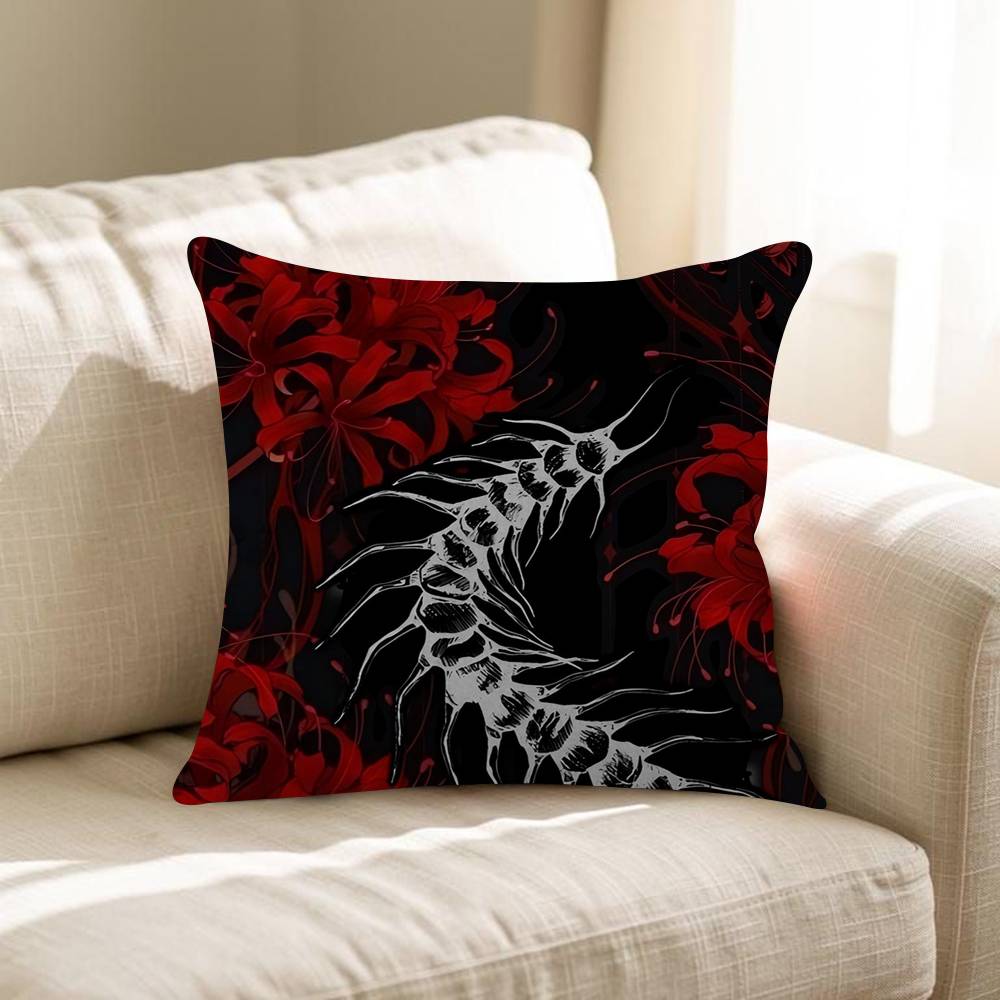 

Tokyo GGhoul Red Spider Lily Pillow Cover For Bedroom Room And Living Room Sofa Decorative Cushion Cover 30x30 cm