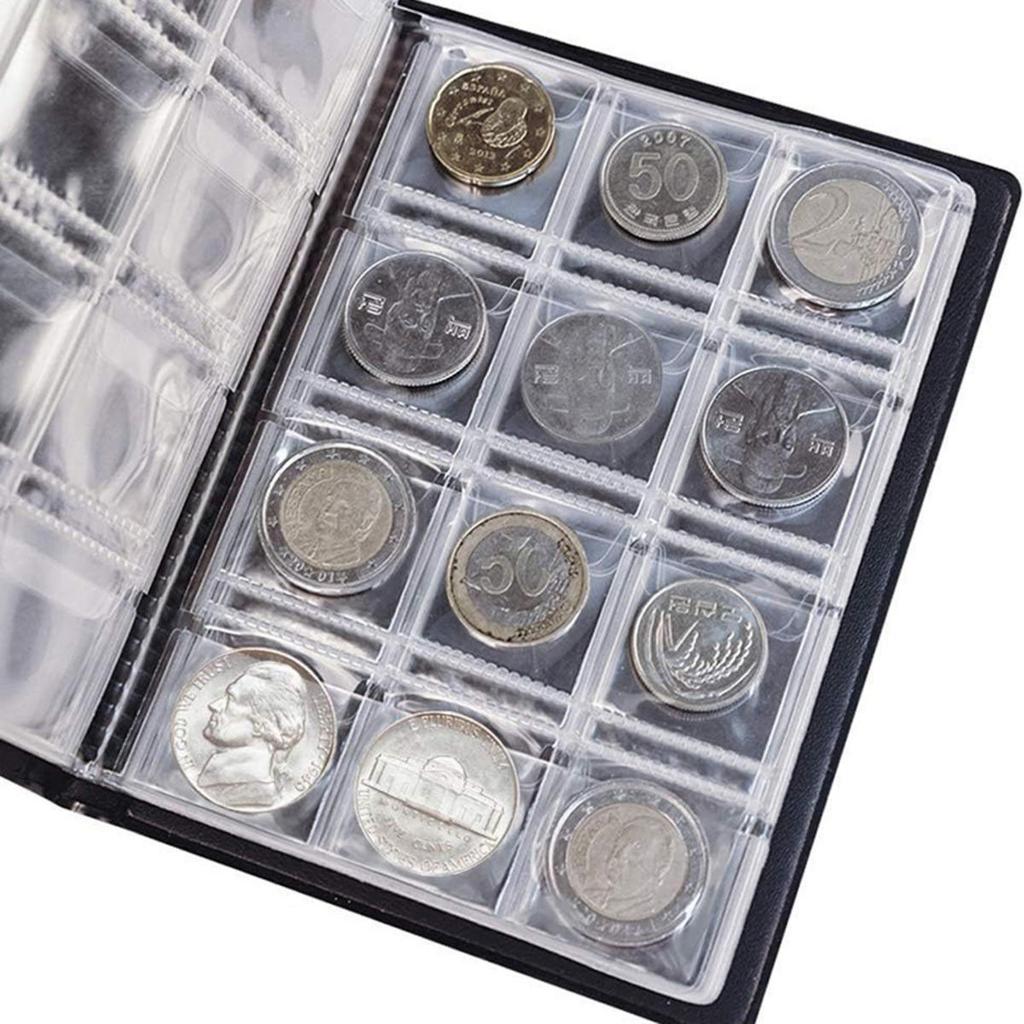 120 Fächer Münzalbum Sammelbuch Gedenk-Penny-Münzaufbewahrungsalbum Buch Sammeln Münzhüllen für Sammlergeschenke