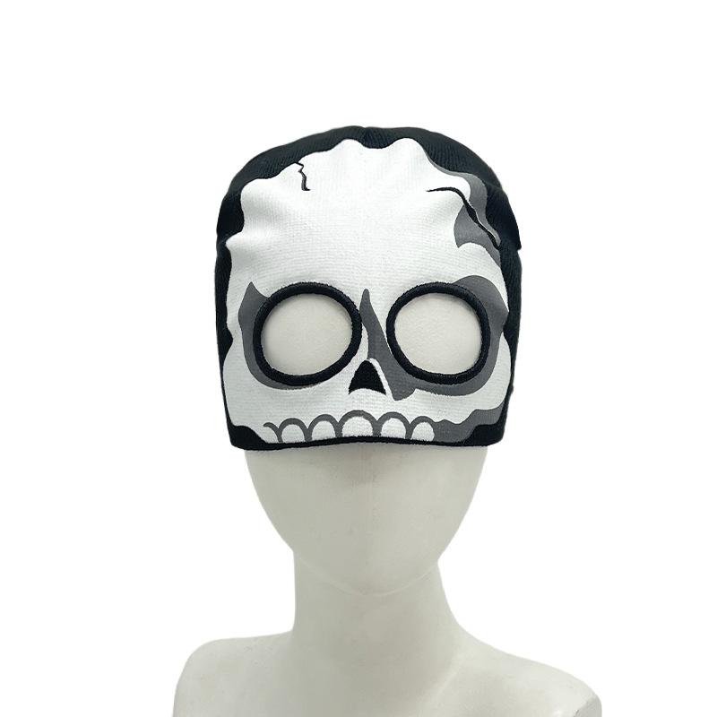 Winter Halloween Funny Pullover Hat Male Skull Head Luminous Wool Hat Female Alien Warm Knitted Hat