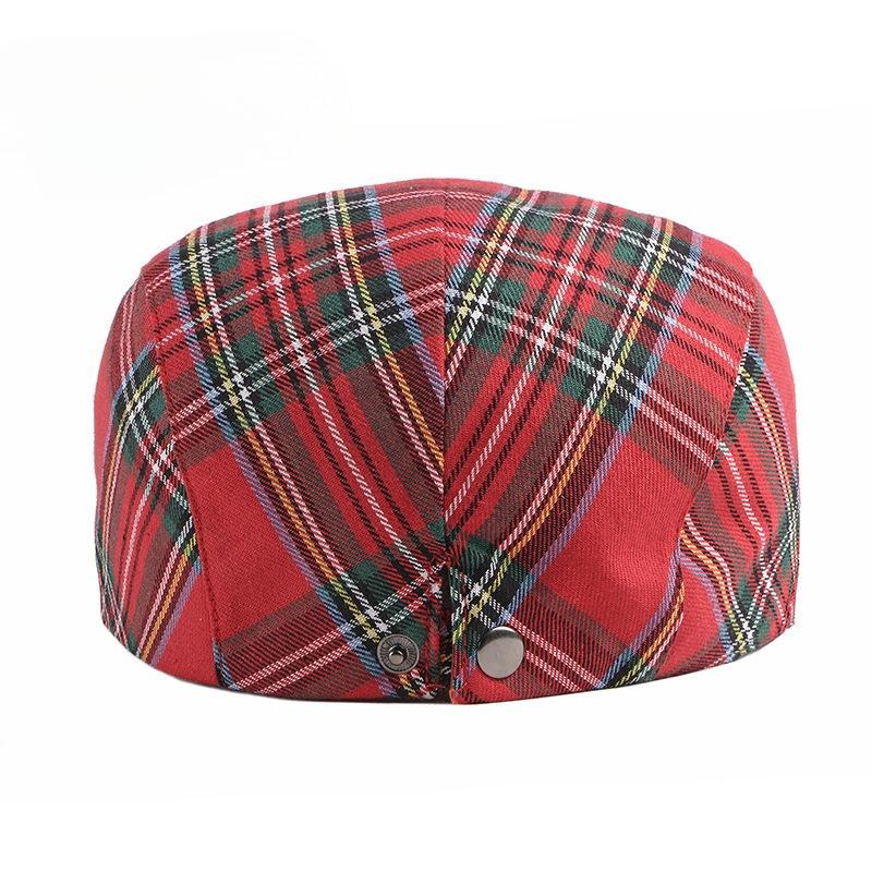 British Retro Plaid Beret for Men Women Spring Summer Breathable Flat Cap Fashion Sunshade Duckbill Cap Newsboy Hat