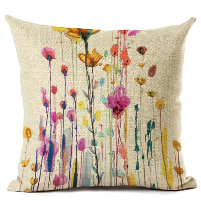 Animal Bird Pattern Cushion Cover Bird Cotton Linen Decorative Pillowcase For Sofa Plant Pillow Case Cover Kussensloop Almohada