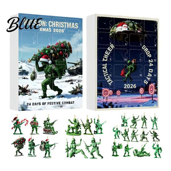 Holiday Keepsake Green with Pcs Day Christmas Calendar 24 Soldiers Advent Countdown Calendar Xmas Party