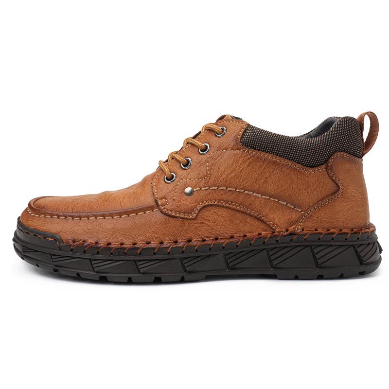 Herren Große Größe Handgenähte Leder Martin Stiefel - Lässige Herbst/Winter Kurze Arbeitsstiefel