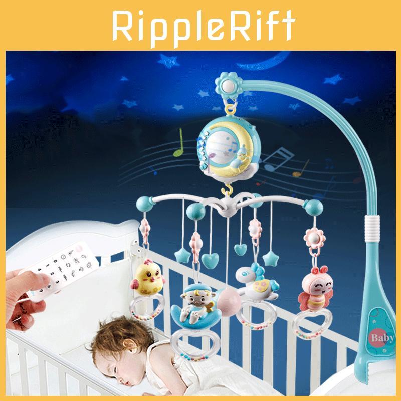 Elegant And High-quality Musical Crib Bed Bell Toy With Rotating Stars And Clouds