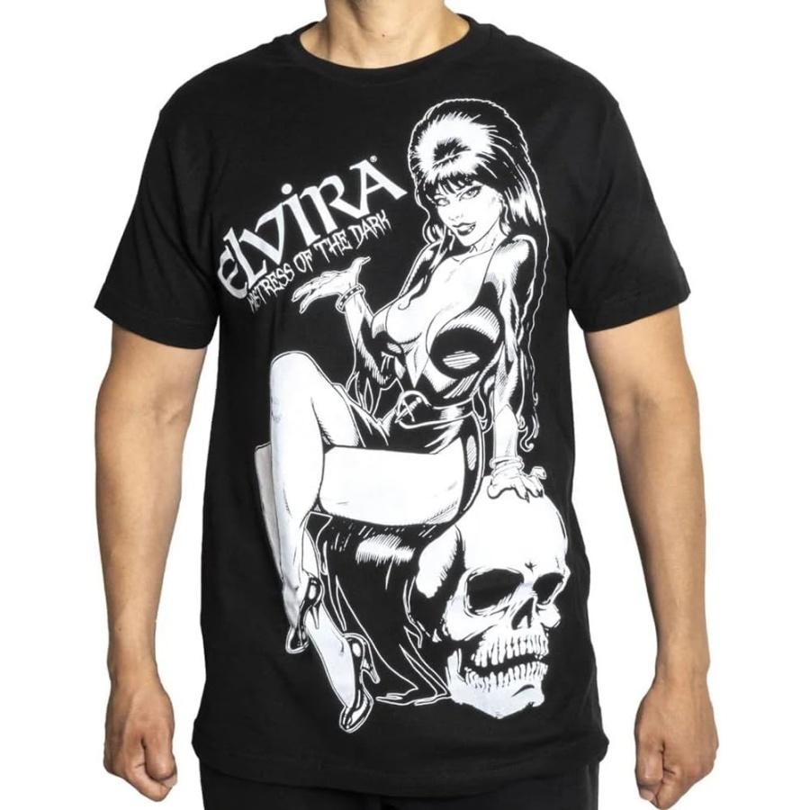 

Elvira Mistress of The Dark Comic Skull Glow Jumbo Print Gothic Horror T-Shirt XXXXXL чорний