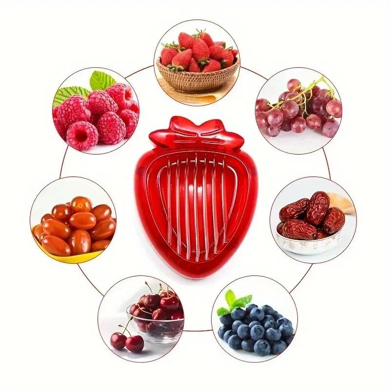 1pc Steel Strawberry Slicer,  Strawberry Stem Remover For Kitchen Strawberry Berry Leaves Huller Remover Fruit Corer Kitchen