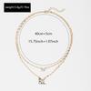 Butterfly Necklace Jewelry Double-layer Stacked Collarbone Chain Women's Niche High-end Light Luxury Diamond-encrusted Sweater Chain