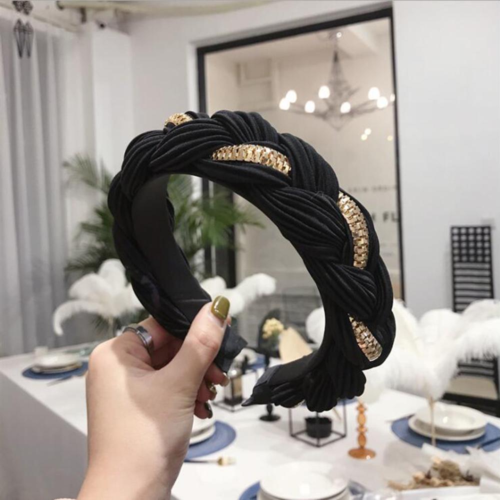 New Fashion Women Hairband Cross Knot Braid Headband Adult Autumn Winter Headwear Wide Side Turban Hair Accessories