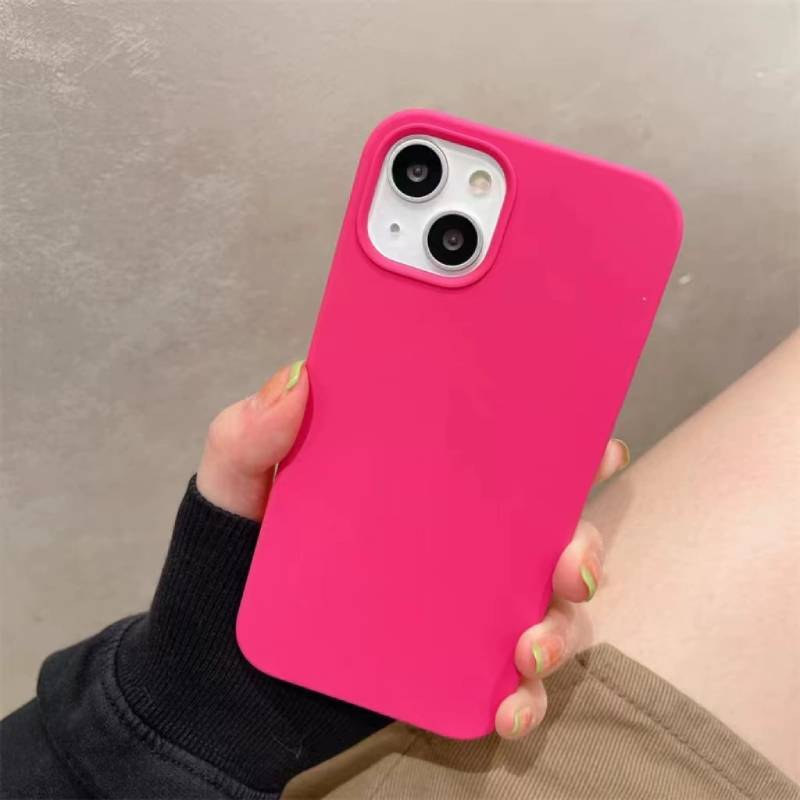 14 Iphone For Pro Solid Color Liquid Silicone Phone Case With Absorption Shock