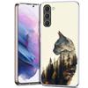 Forest and Cat Phone Case for Samsung A54 A14 A24 A34 A17 A37 A57 A55 A35 A25 A15 A13 A23 A33 A53 A07 A05S A04S A03 A73 Galaxy N