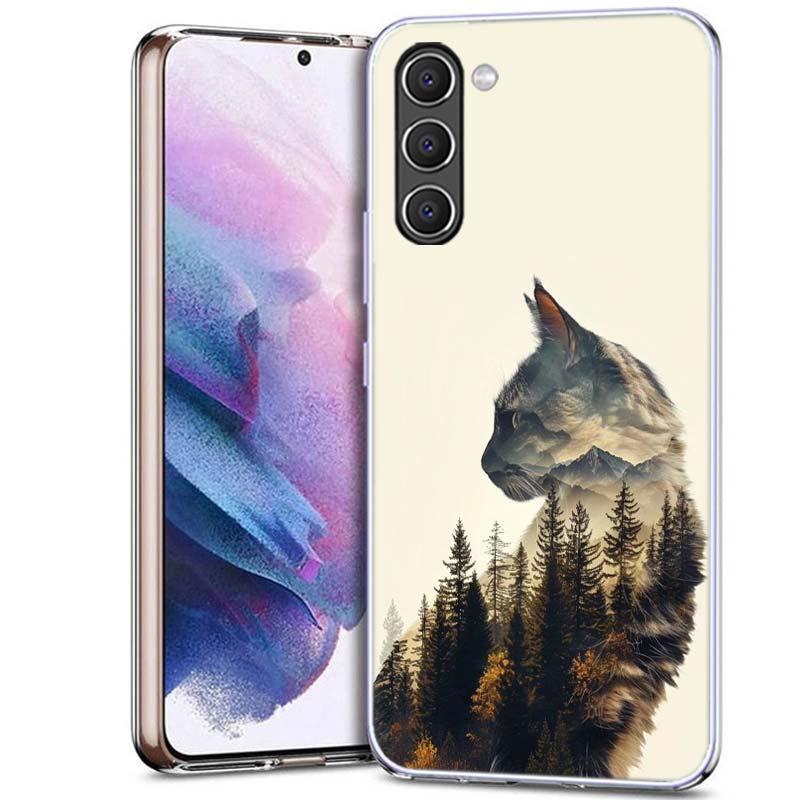 Forest and Cat Phone Case for Samsung A54 A14 A24 A34 A17 A37 A57 A55 A35 A25 A15 A13 A23 A33 A53 A07 A05S A04S A03 A73 Galaxy N