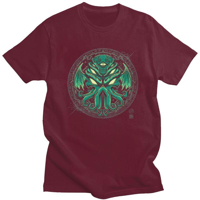 Custom Fashion Lovecraft Monster Cthulhu T Shirts Men Tshirts Casual Tee Tops 100 Cotton Oversized Tshirt Merch