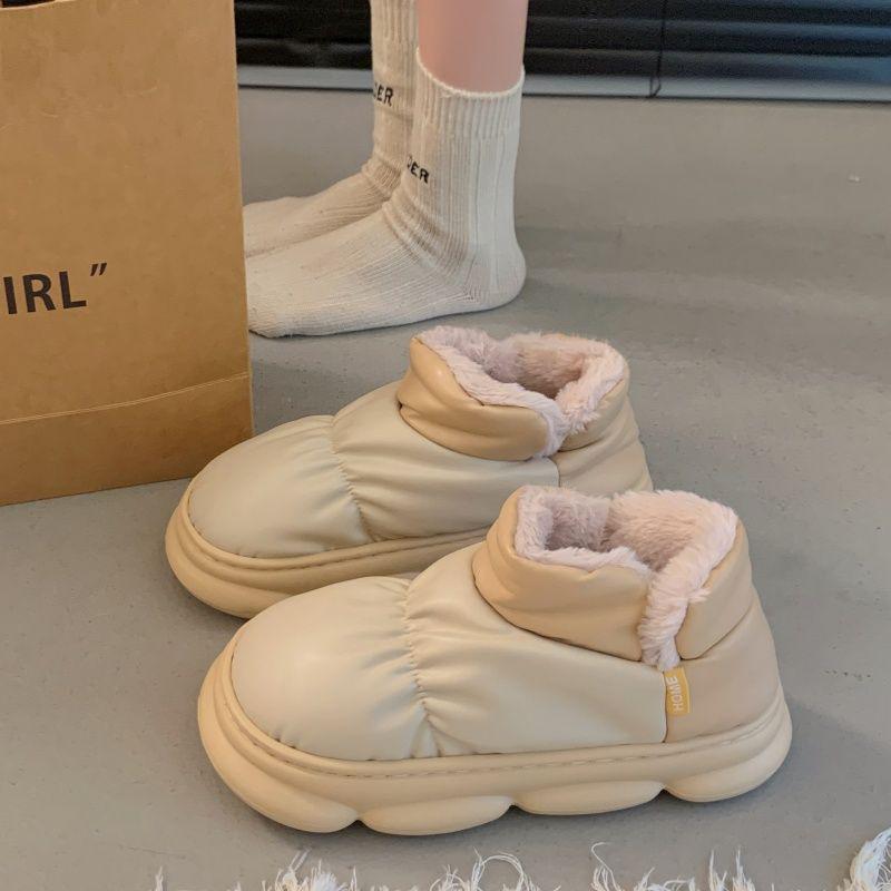 

Женские зимние высокие хлопковые тапочки: Утепленные, на бархатной подкладке, толстая подошва, на каблуке, теплые уличные зимние ботинки 38/39 [Fits Normal 37/38]