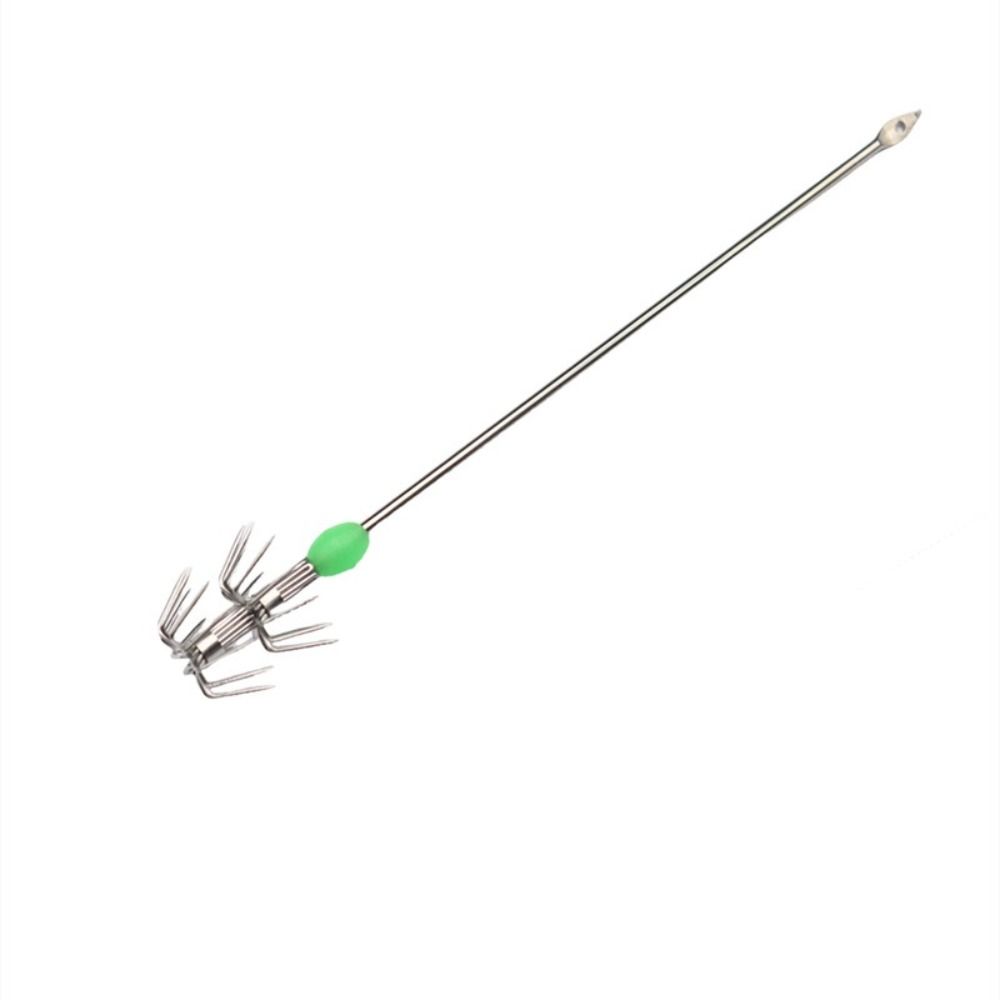 10pcs/ Box Stainless Steel Squid Hooks Blow Tube Design Umbrella Hooks Saltwater Fishing