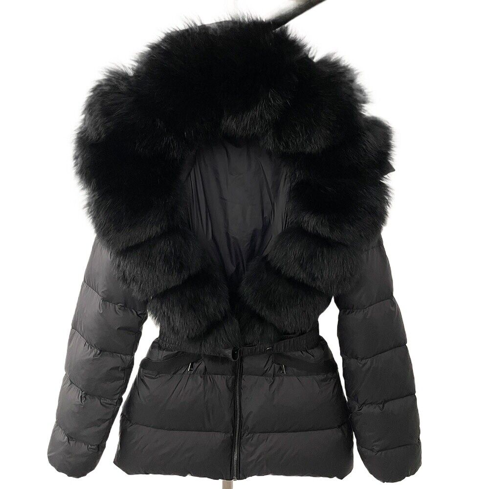OFTBUY Winter Jacket Women's Real Raccoon Fox Fur White Duck Down Coat Thick Warm