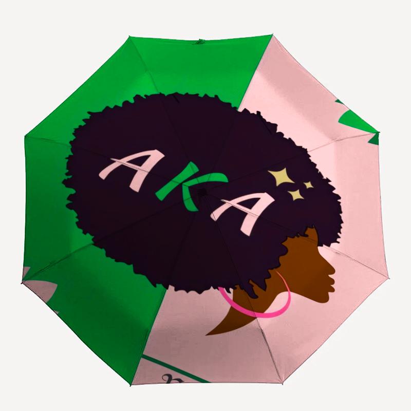 AKA Theme Automatic Umbrella, Lightweight & Portable, 8 Rib, Perfect for Outdoor Travel, Birthdays, Christmas, Gifts.