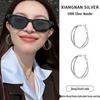 Hong Kong Retro Hoop Earrings: High-End Light Luxury, Niche Design, Simple Cold Style Ear Cuffs.