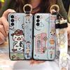 Protective Lanyard Phone Case For Wiko T50 Shockproof Soft case Kickstand Wrist Strap Fashion Design Cute Anti-knock