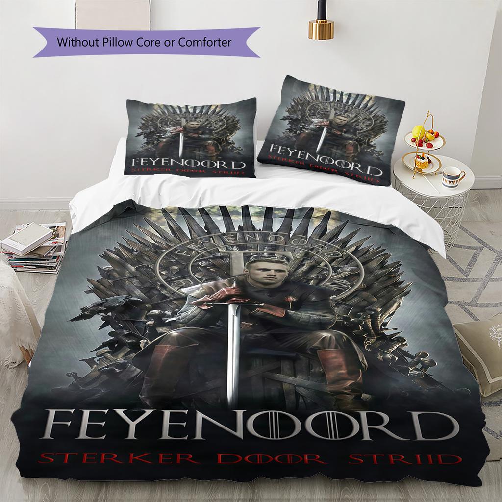 Feyenoord Rotterdam  Pattern Bedding Quilt Set Quilt Cover Pillowcase Home Decoration Birthday Gift (1 * Duvet Cover + 2 * Pillowcase, Without Core)