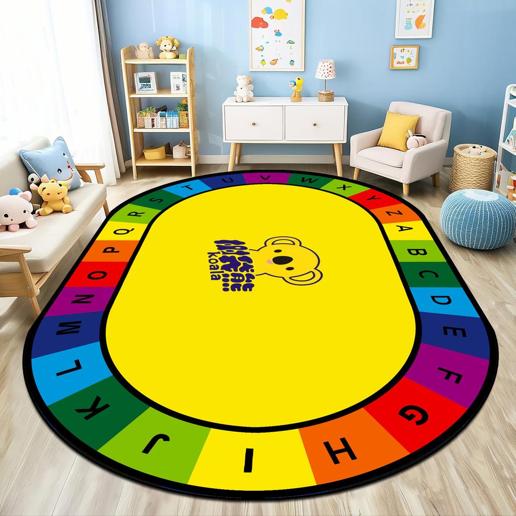 Kindergarten Cartoon Carpet Children'S Early Education Puzzle Game Mat Full Of Easy Care Crystal Velvet Baby Climbing Mat
