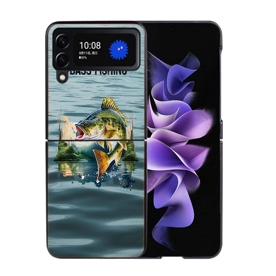 Enjoy a Day of Fishing Pleasure Phone Case For Samsung Z Flip 7 6 5G Galaxy Z Flip4 Z Flip5 Z Flip3 Coque Black Hard PC Shell Pr