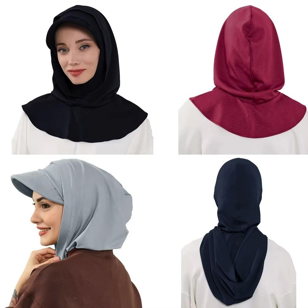 Solid Color Headscarf Hat Sun Protection Neck Shade Cap Hijab Baseball Cap Motorcycle Sports