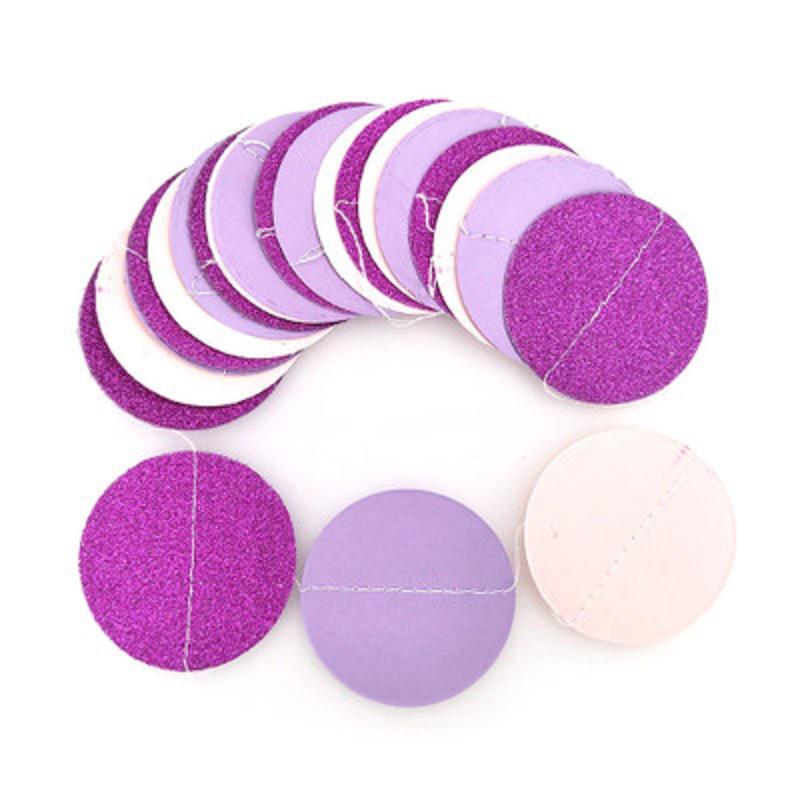 Buy New Pink White & Gold Glitter Circle Polka Dots Paper Garland ...
