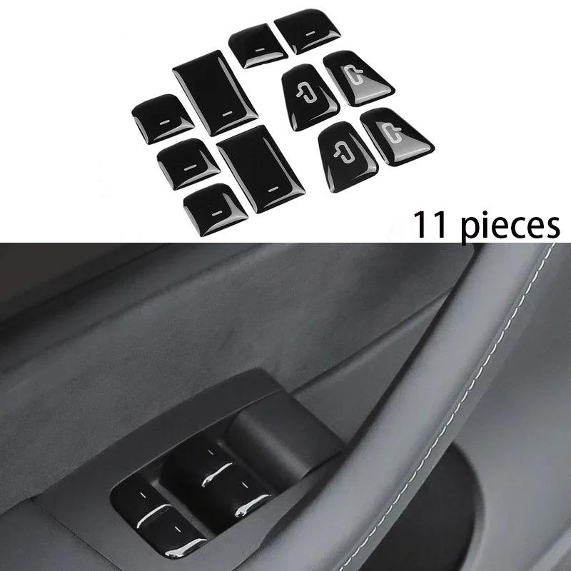 For Tesla Model 3 Model Y 2017-2023 11pcs Car Window Switch Button Decoration Sticker Door Button Sticker Interior Accessories