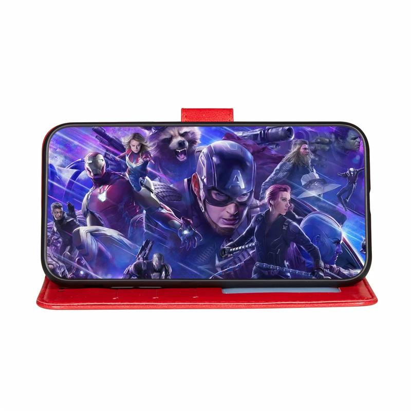 Magnetische Schmetterlings-Prägung Leder Klapphülle für iPhone 12/13
