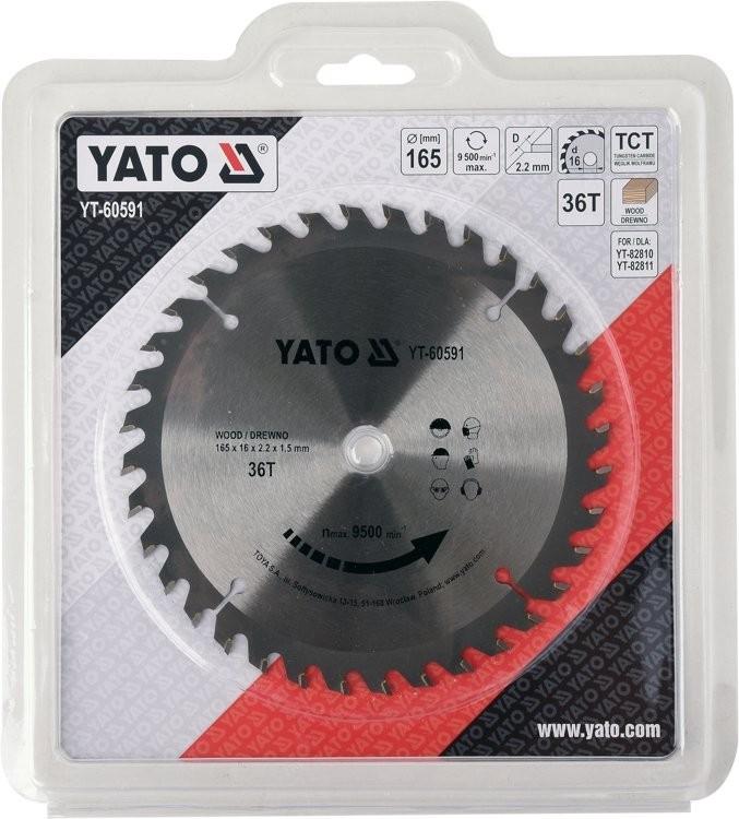 Tct Wood Cutting Disc 165X36Tx16Mm Yt-60591 Yato