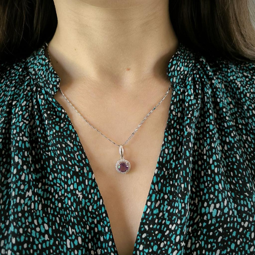 Серебряная подвеска с аметистом 2.104ct (2189381)
