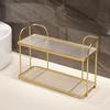 Gold Double-Layer Bathroom Countertop Organizer Shelf