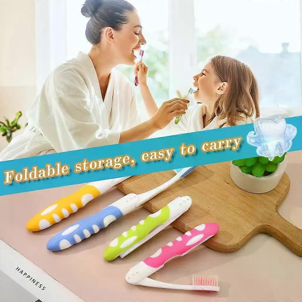 Pack Travel Toothbrush, Folding Travel Toothbrush Foldable Toothbrush Portable Soft Toothbrush for Adults Children
