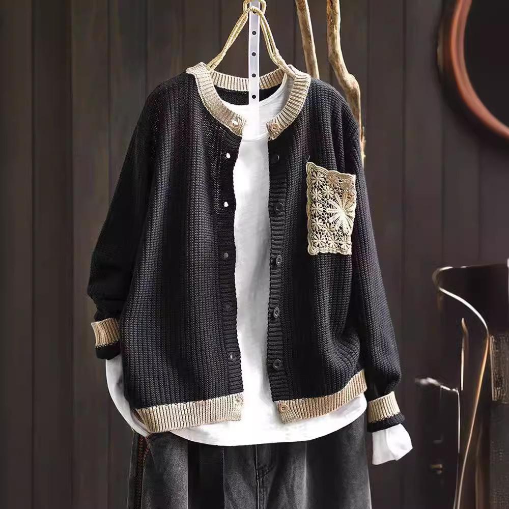 Long Sleeved Cardigan Sweater Jacket for Women Spring and Autumn Thin Women's Knitted Sweater Top