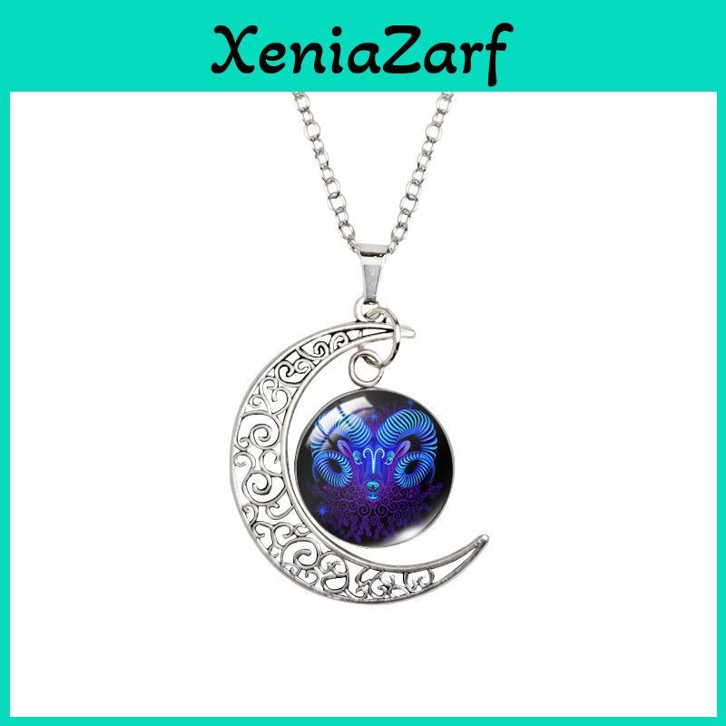 Chic Zodiac Moonlight Gemstone Necklace With Versatile Length And Captivating Design