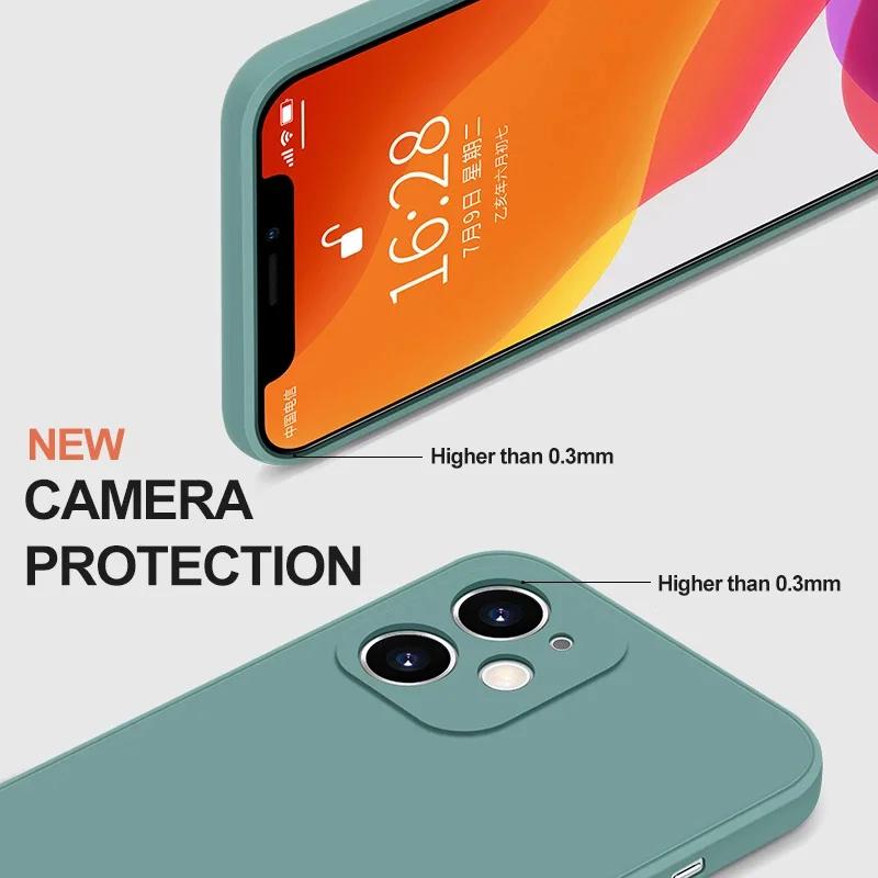 Fundas Silicone Case for Iphone 16 Pro Max Shockproof Liquid Silicon Protective Phone Back Cover for Iphone 15 14 13 12 11 Case