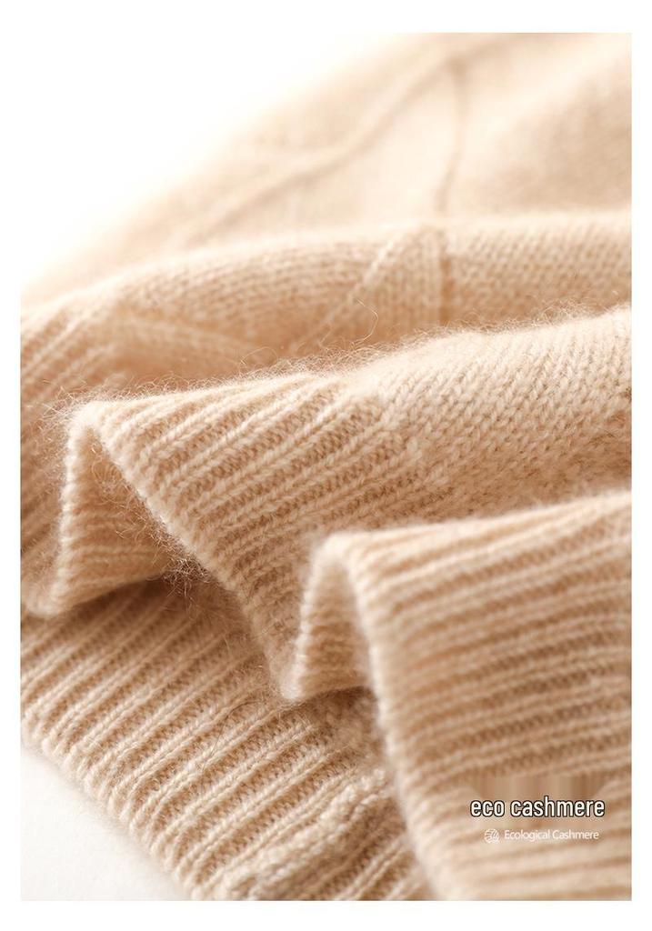 Cashmere 2025 High-End Women's Cable Knit Warm Casual Hat for Autumn/Winter