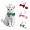 2Pcs/Set Creative Pet Sequin Bow Tie Adjustable Pet Crown Collar Pet Headpiece  Pet Birthday Costume